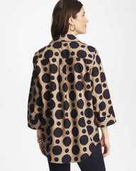 Chico's | No Iron™ Stretch Global Dots Popover Tunic/ Cattail Brown