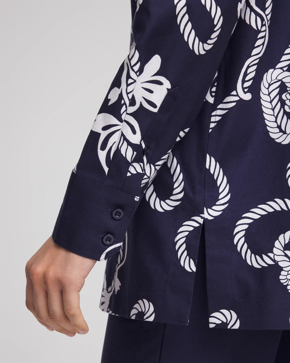 Chico's | No Iron™ Rope Print Tunic/ Passport Blue