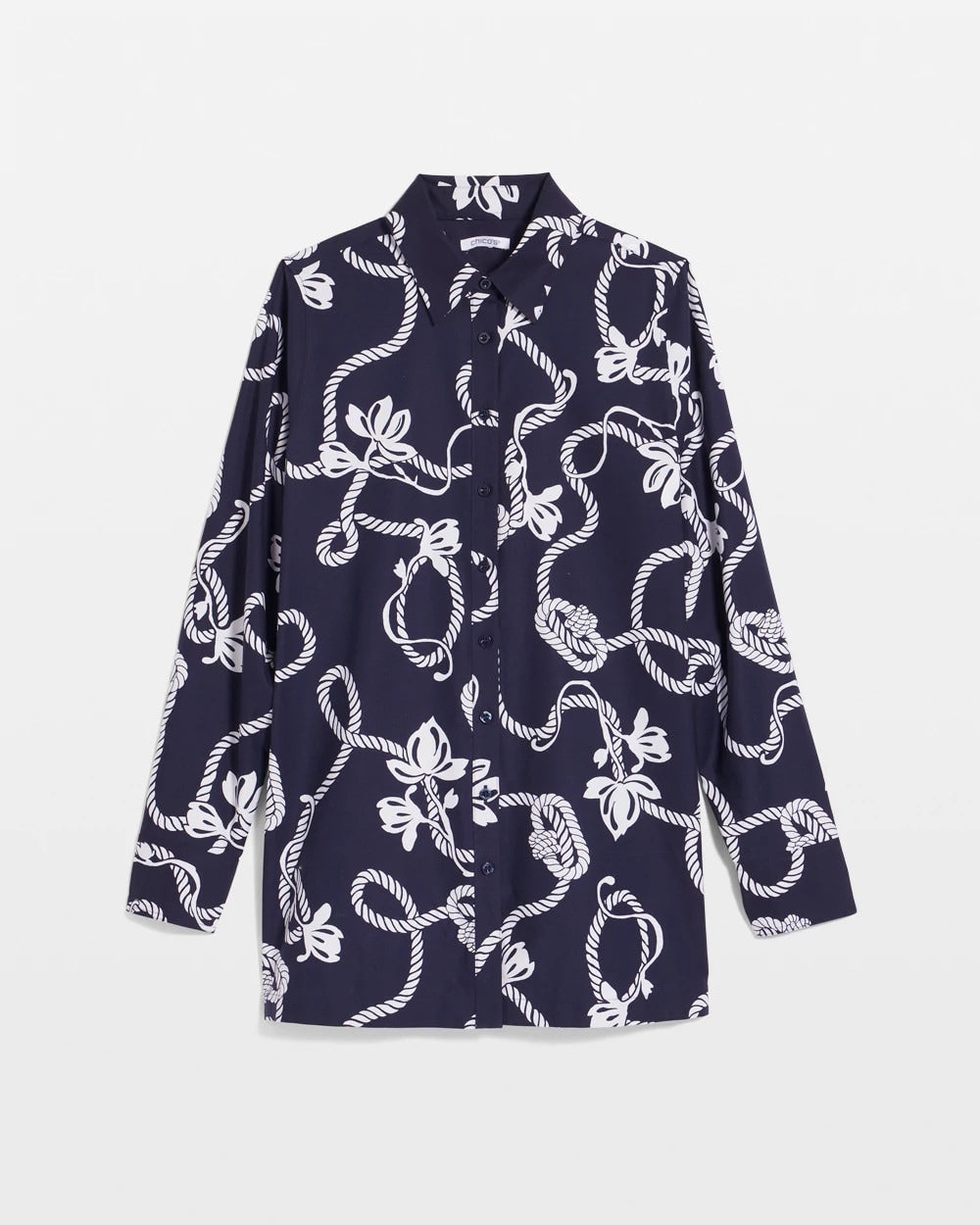 Chico's | No Iron™ Rope Print Tunic/ Passport Blue