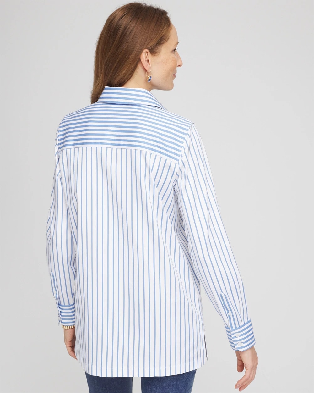 Chico's | No Iron™ Stripe Mix Tunic/ Tidal Blue