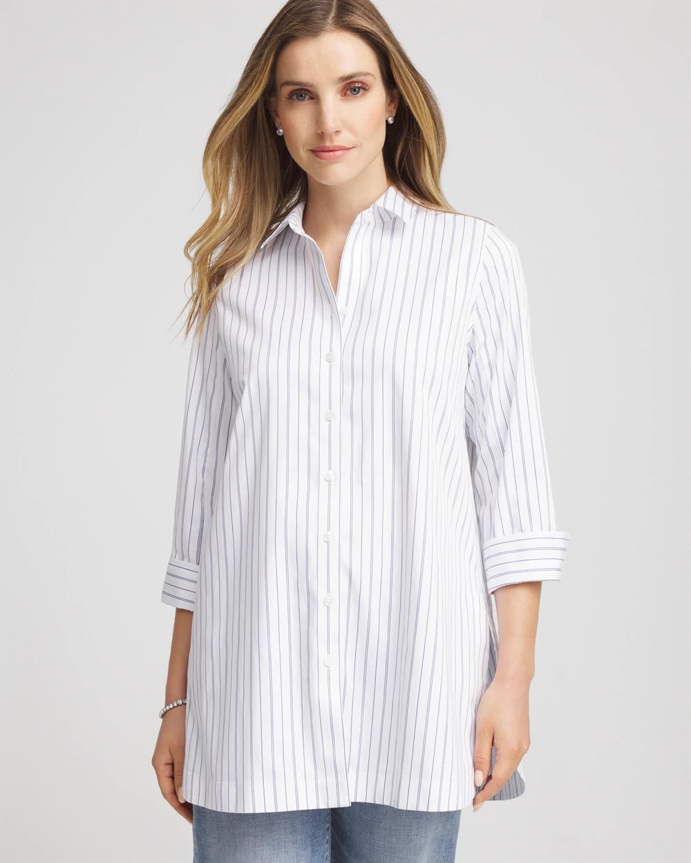 Chico's | No Iron™ Classic-Fit Tunic/ Blue Lotus