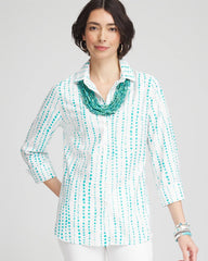 Chico's | No Iron™ Sateen Bubble Print Shirt/ Seaspray