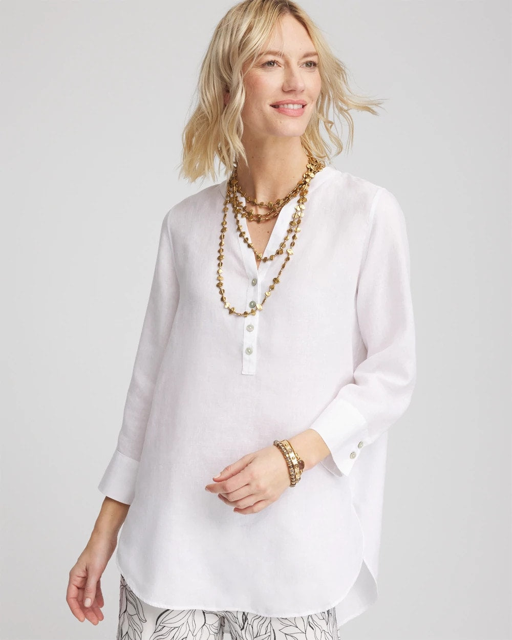 Chico's | No Iron™ Linen Tunic/ Optic White