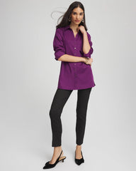 Chico's | No Iron™ Novelty Button Tunic/ Purple Royale