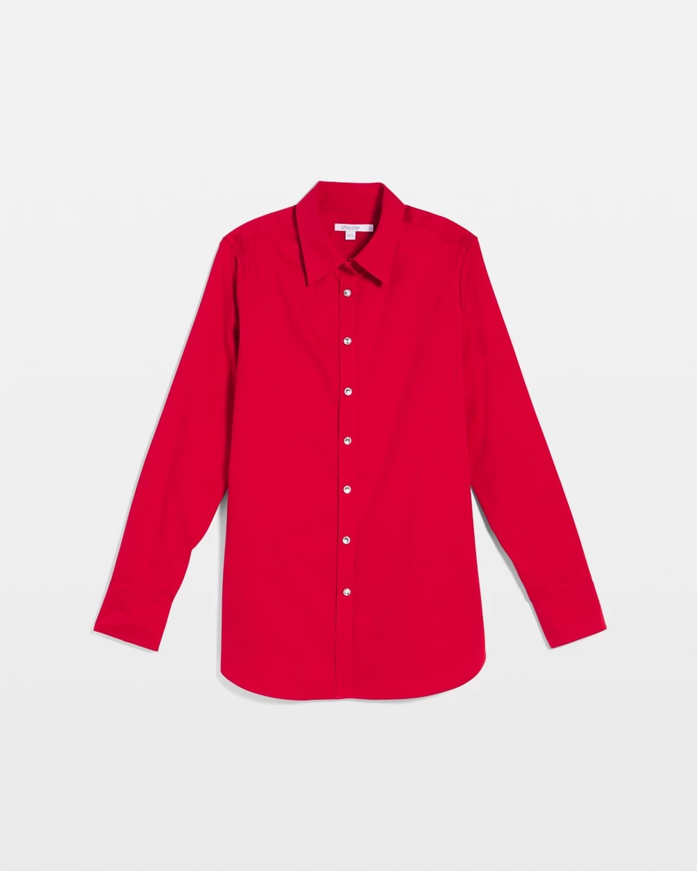 Chico's | No Iron™ Rhinestone Button Shirt/ Carmine Red