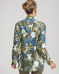 Chico's | No Iron™ Printed Sateen Shirt/ Nettle Leaf