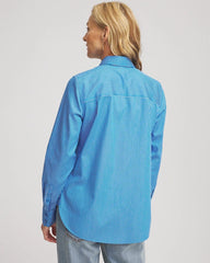 Chico's | No Iron™ Classic Striped Shirt/ Empire Blue