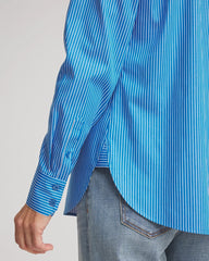Chico's | No Iron™ Classic Striped Shirt/ Empire Blue