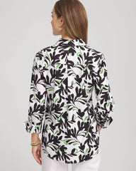 Chico's | No Iron™ Abstract Floral Shirt/ Salted Lime