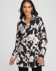 Chico's | No Iron™ Bryne Bloom Stretch Tunic/ Black