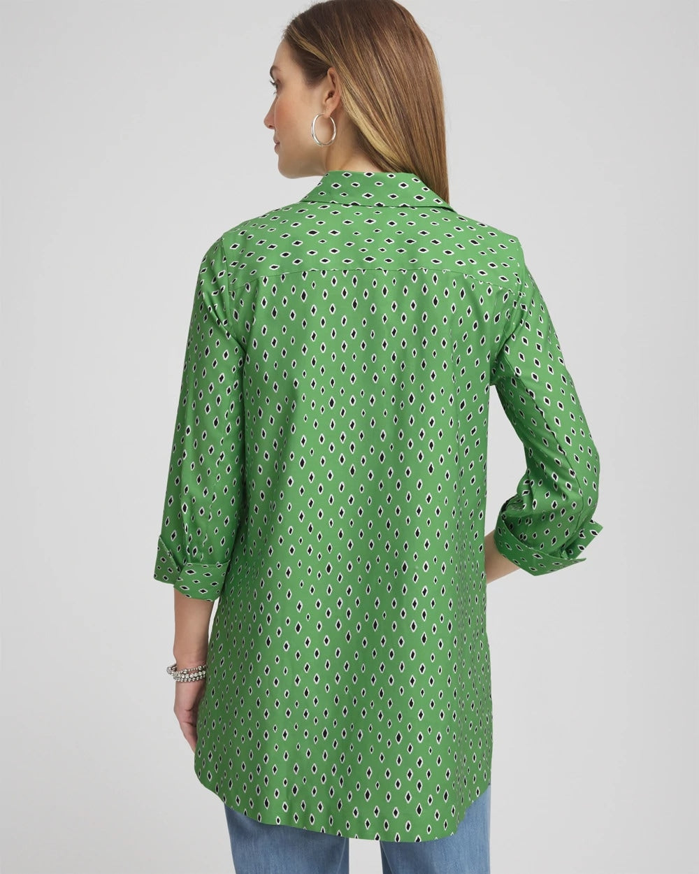 Chico's | No Iron™ Geo-Print Tunic/ Salted Lime