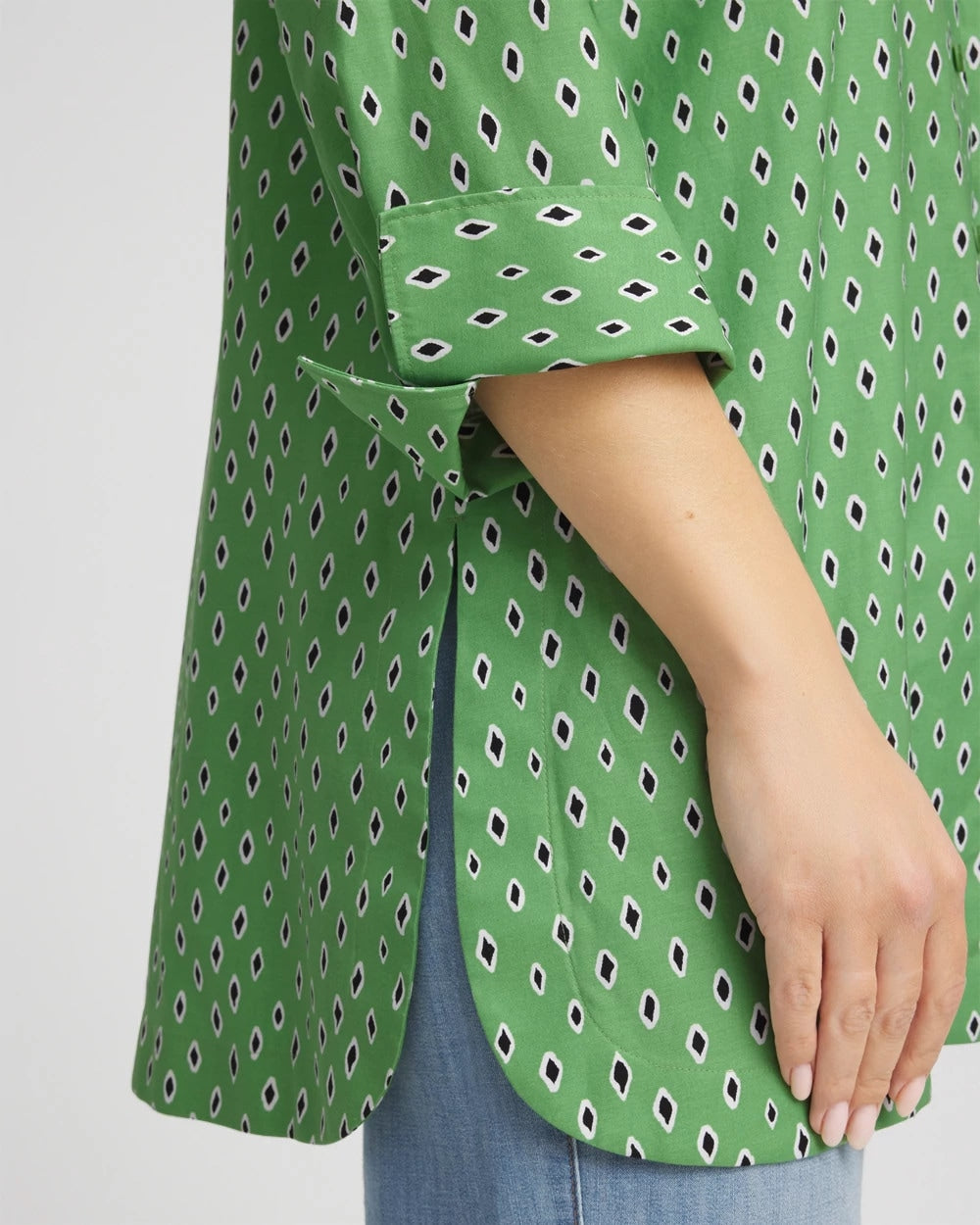 Chico's | No Iron™ Geo-Print Tunic/ Salted Lime