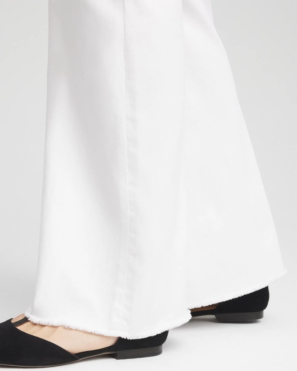 Chico's | Girlfriend No Stain Frayed Flared Jeans/ Alabaster
