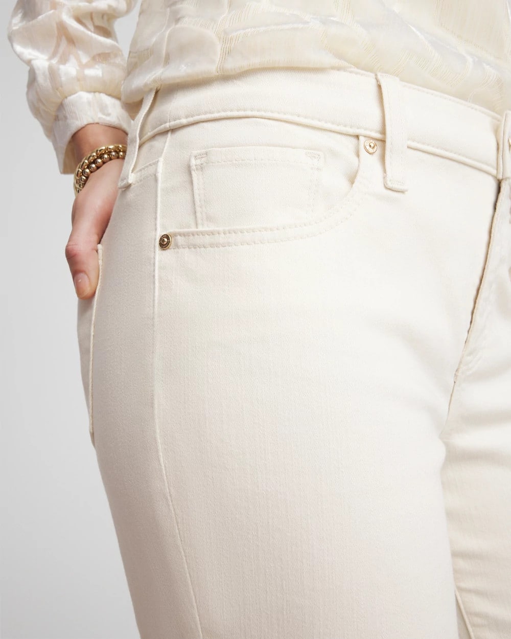 Chico's | Petite Girlfriend Flared Leg Jeans/ English Cream