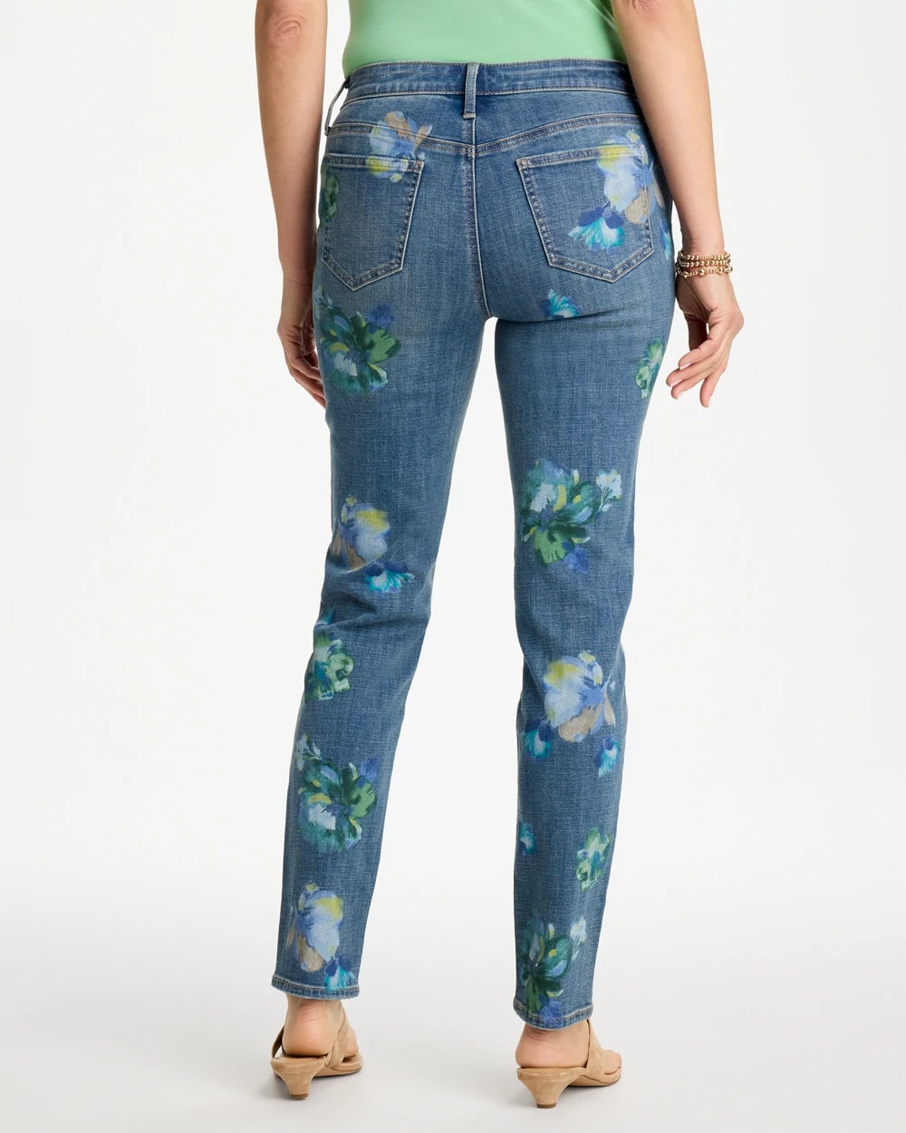 Chico's | Girlfriend Slim Floral Ankle Jeans/ Meera Indigo