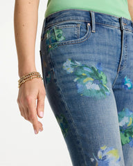 Chico's | Girlfriend Slim Floral Ankle Jeans/ Meera Indigo