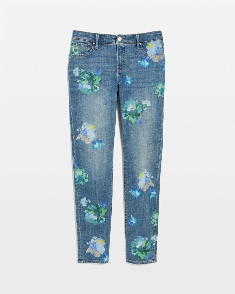 Chico's | Girlfriend Slim Floral Ankle Jeans/ Meera Indigo