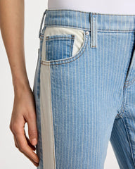 Chico's | Girlfriend Ticking Stripe Crop Jeans/ Indigo