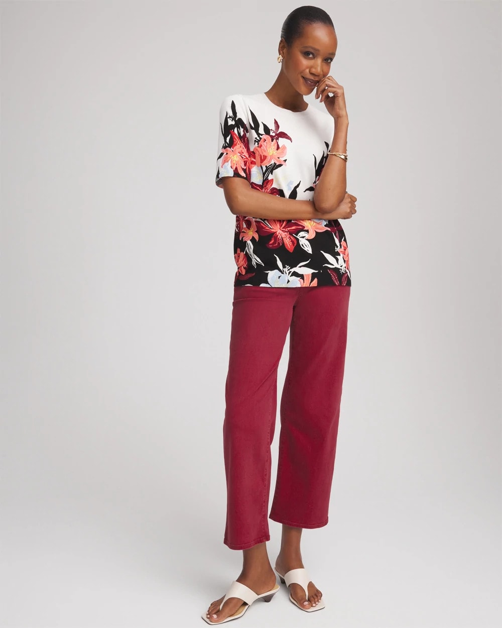 Chico's | Girlfriend Wide-Leg Crop Jean/ Russet Red