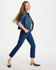 Chico's | Petite Girlfriend Fray Hem Kick Flares/ Carina Indigo