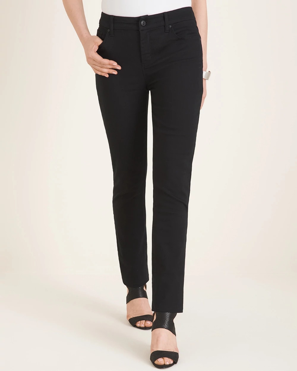 Chico's | Girlfriend Slim Straight Jeans/ Black