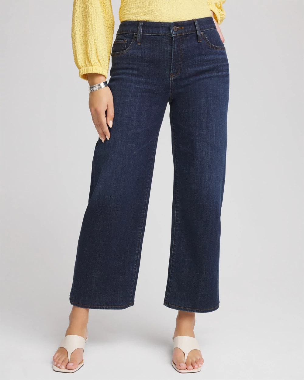 Chico's | Girlfriend Wide-Leg Cropped Jean/ Dark Sapphire Indigo