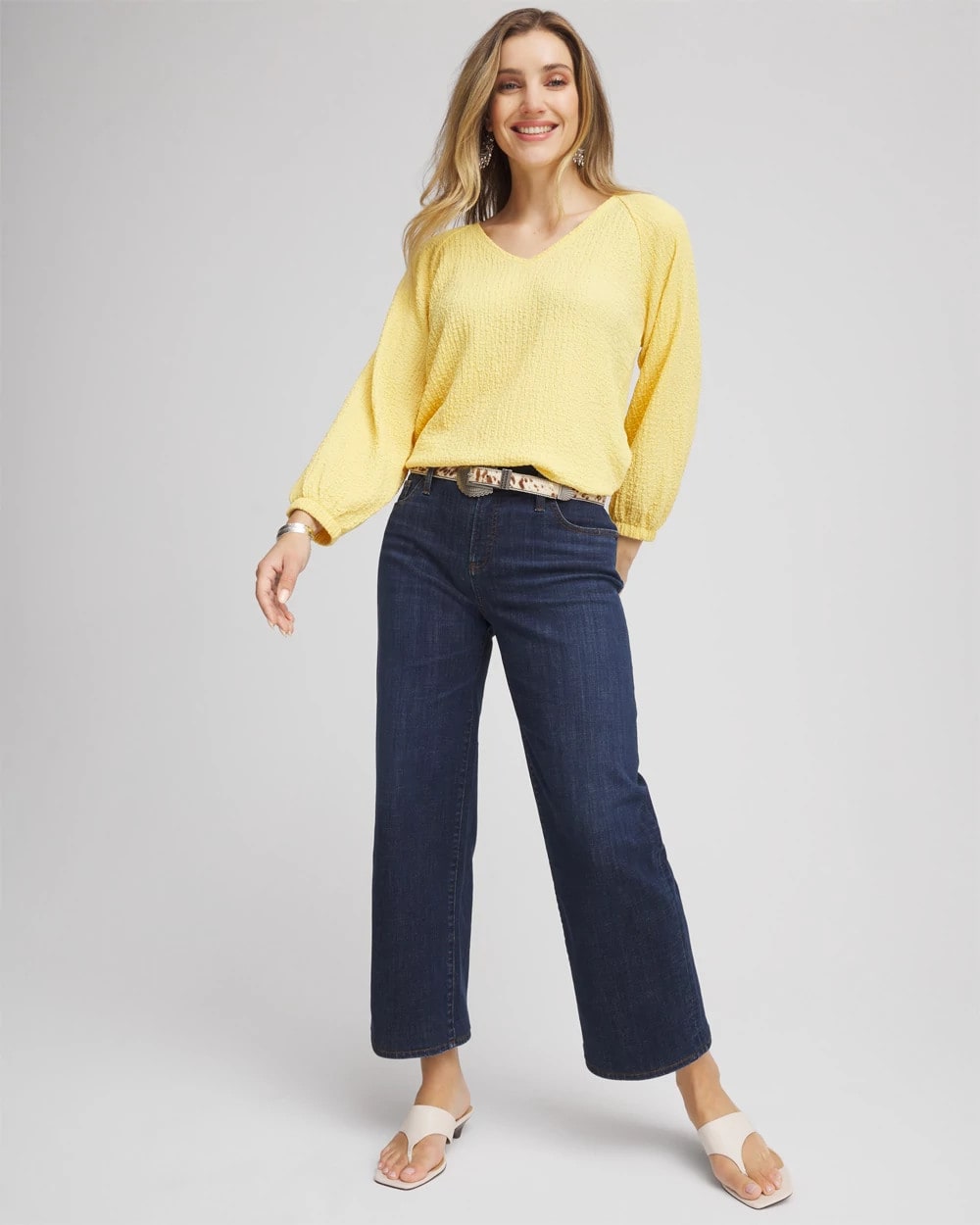 Chico's | Girlfriend Wide-Leg Cropped Jean/ Dark Sapphire Indigo
