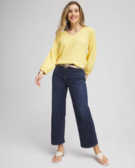 Chico's | Girlfriend Wide-Leg Cropped Jean/ Dark Sapphire Indigo