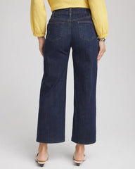 Chico's | Girlfriend Wide-Leg Cropped Jean/ Dark Sapphire Indigo