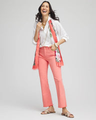 Chico's | Girlfriend Fray Hem Kick Flare Jeans/ Melon Mambo