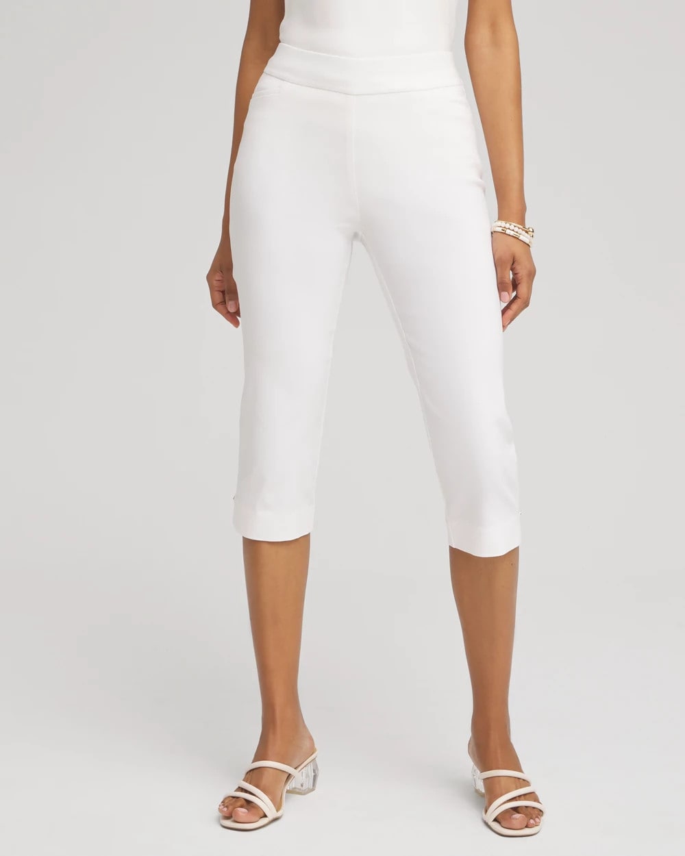 Chico's | Brigitte™ Pull-On Rivet Slim Capris/ Alabaster