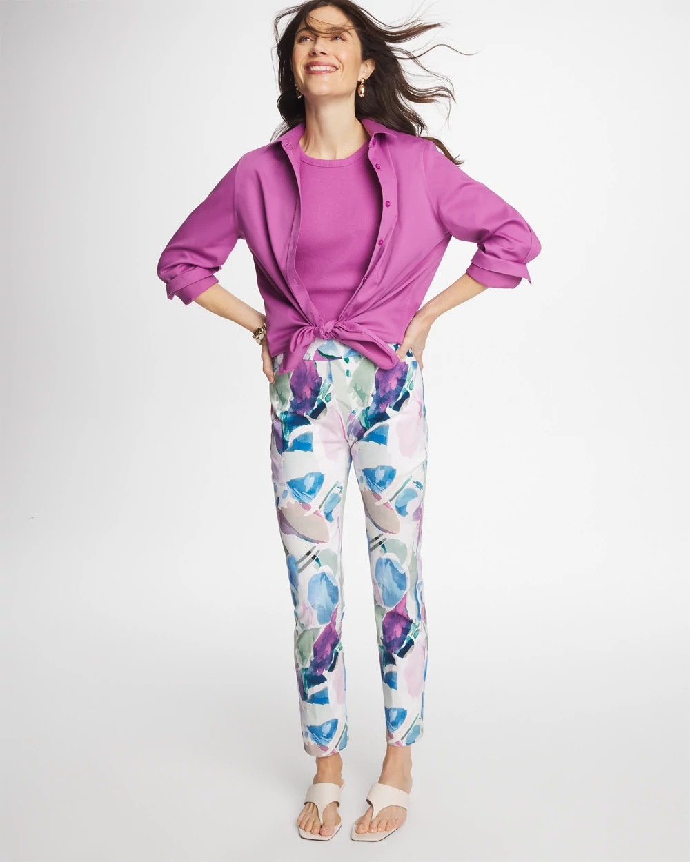 Chico's | Blur Geo Brigitte™ Slim Ankle Pants/ Passport Blue