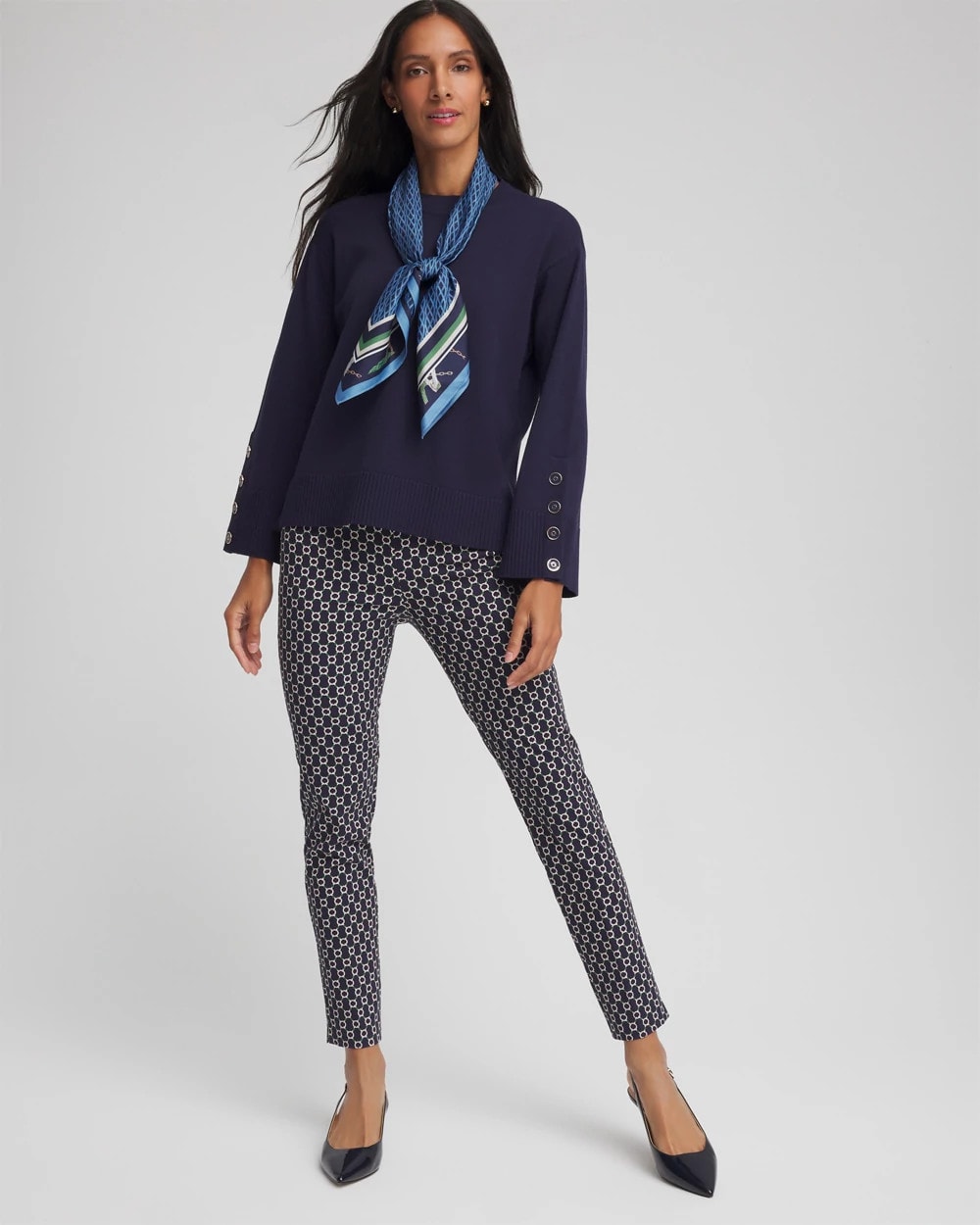 Chico's | Brigitte™ Chain Connection Slim Ankle Pants/ Passport Blue