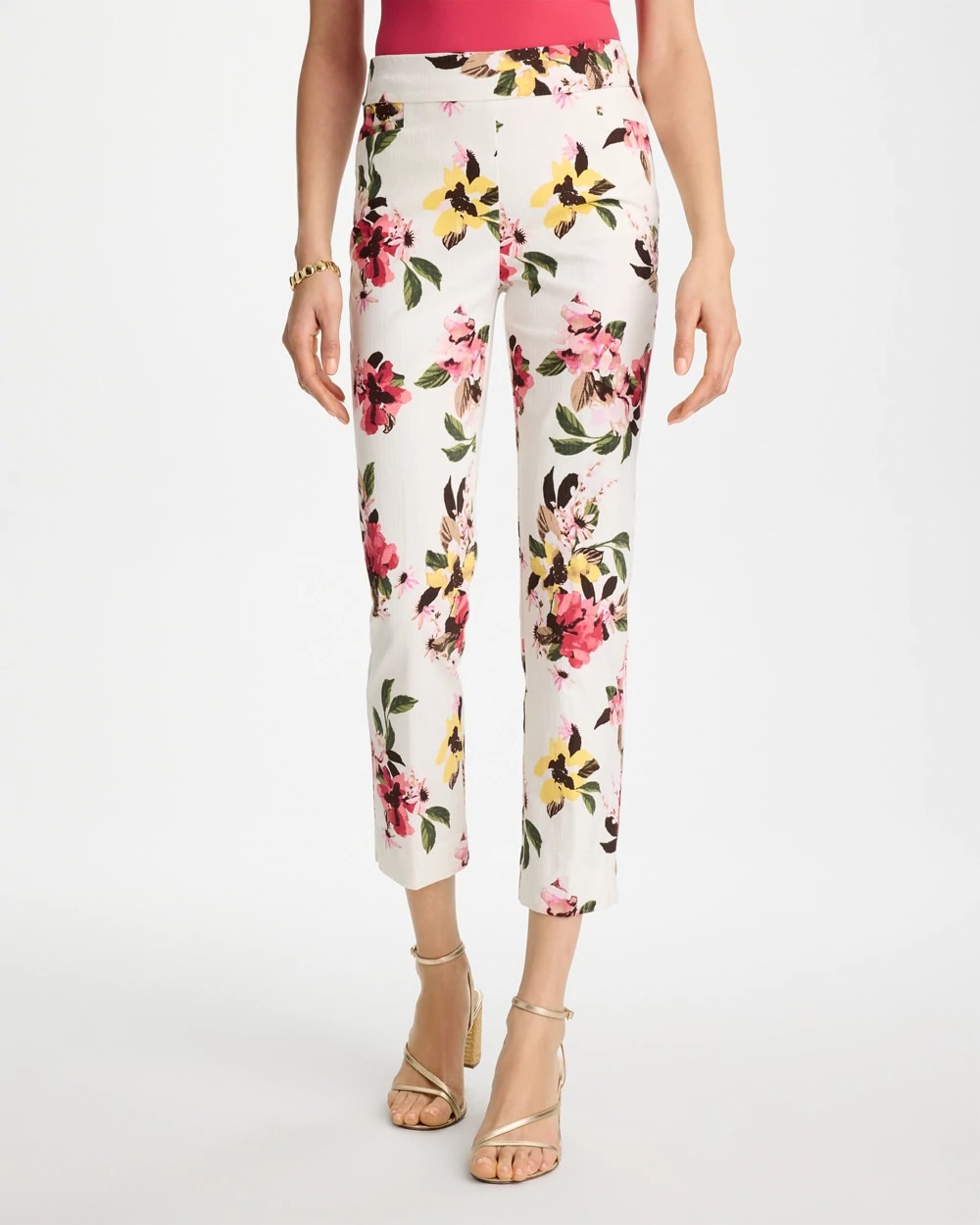 Chico's | Brigitte™ Slim Mari Bloom Crop/ Hot Honeysuckle