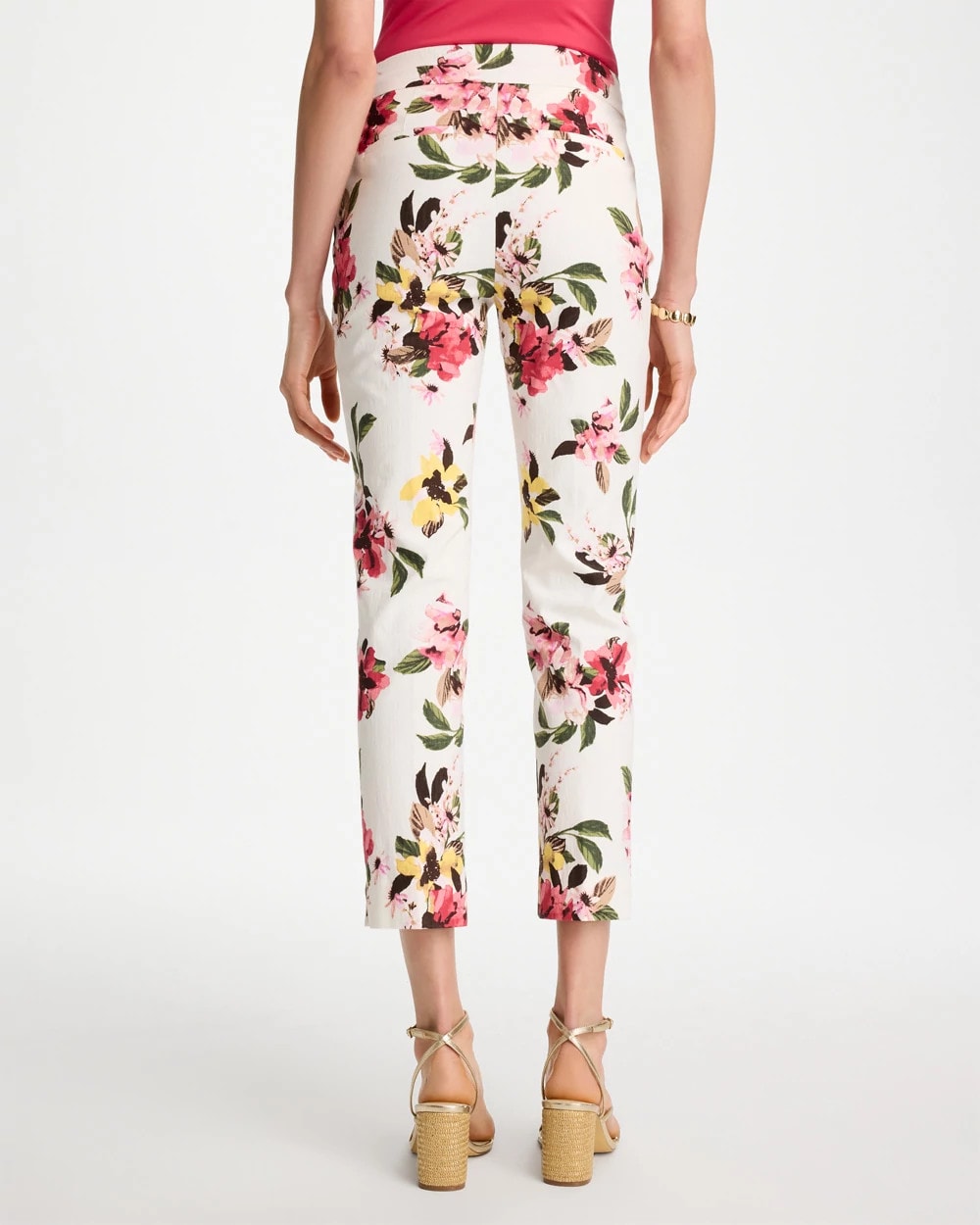 Chico's | Brigitte™ Slim Mari Bloom Crop/ Hot Honeysuckle