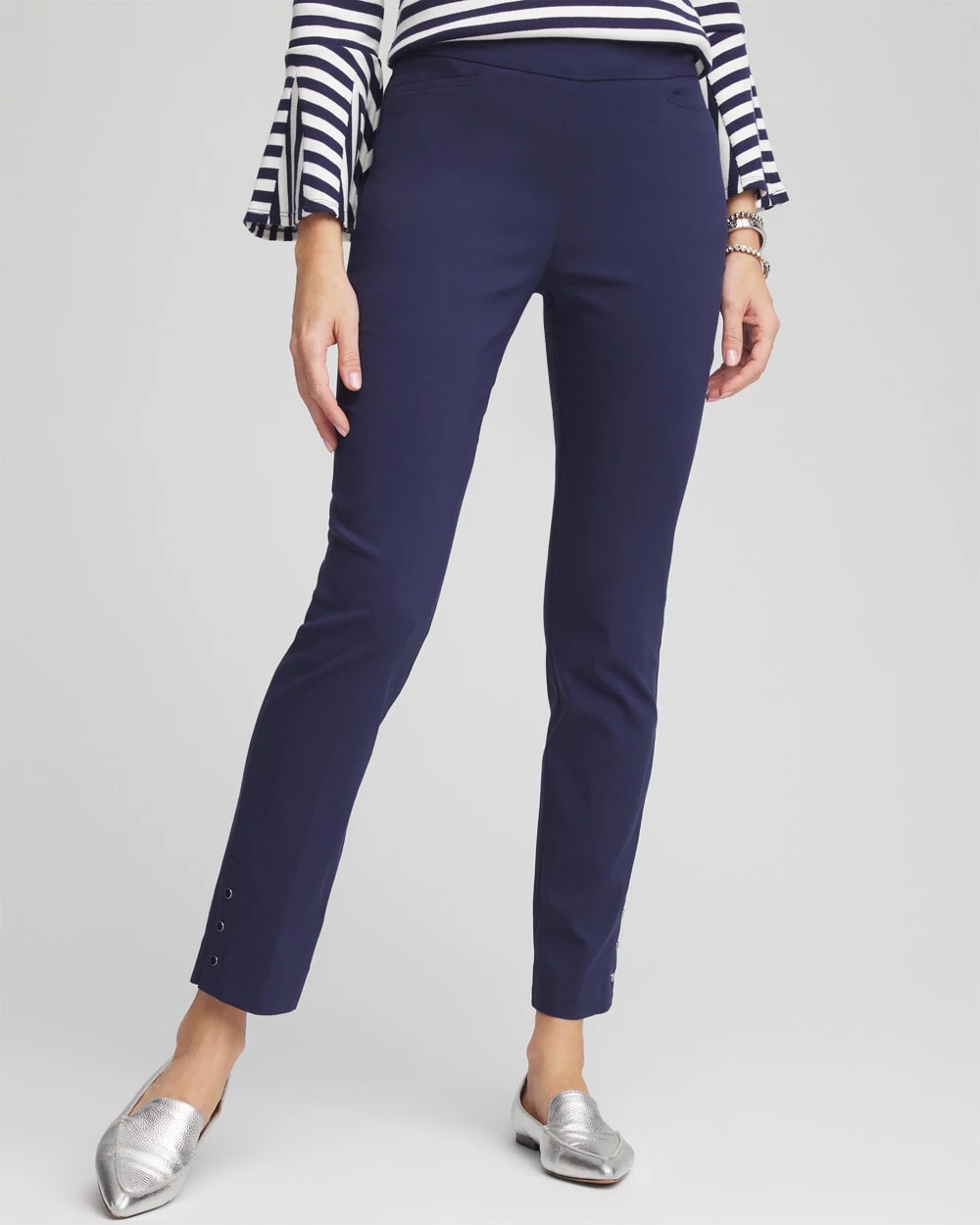 Chico's | Brigitte™ Pull-On Slim Rivet Ankle Pants/ Passport Blue