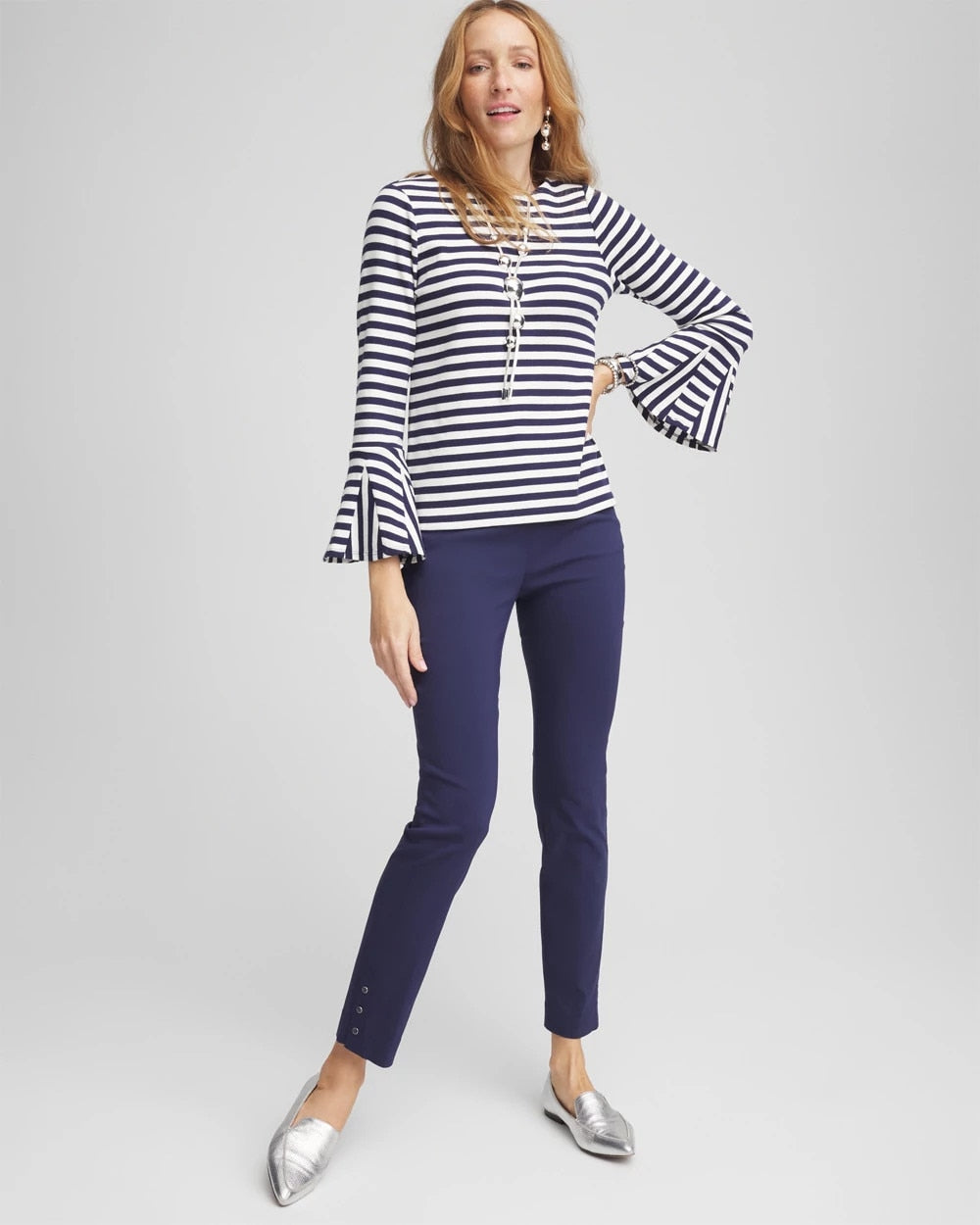 Chico's | Brigitte™ Pull-On Slim Rivet Ankle Pants/ Passport Blue