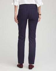Chico's | Shadow Stripe Brigitte™ Slim Pull-On Pants/ Passport Blue