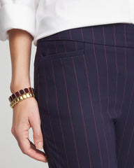 Chico's | Shadow Stripe Brigitte™ Slim Pull-On Pants/ Passport Blue