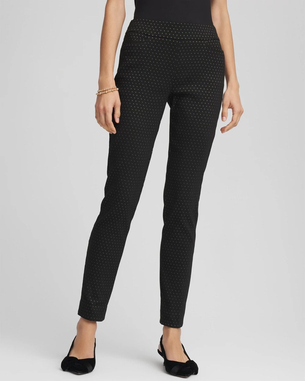 Chico's | Brigitte™ Slim Ankle Jacquard Pants/ Black