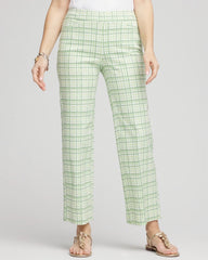 Chico's | Brigitte™ Wide Leg Plaid Cropped Pants/ Moroccan Mint