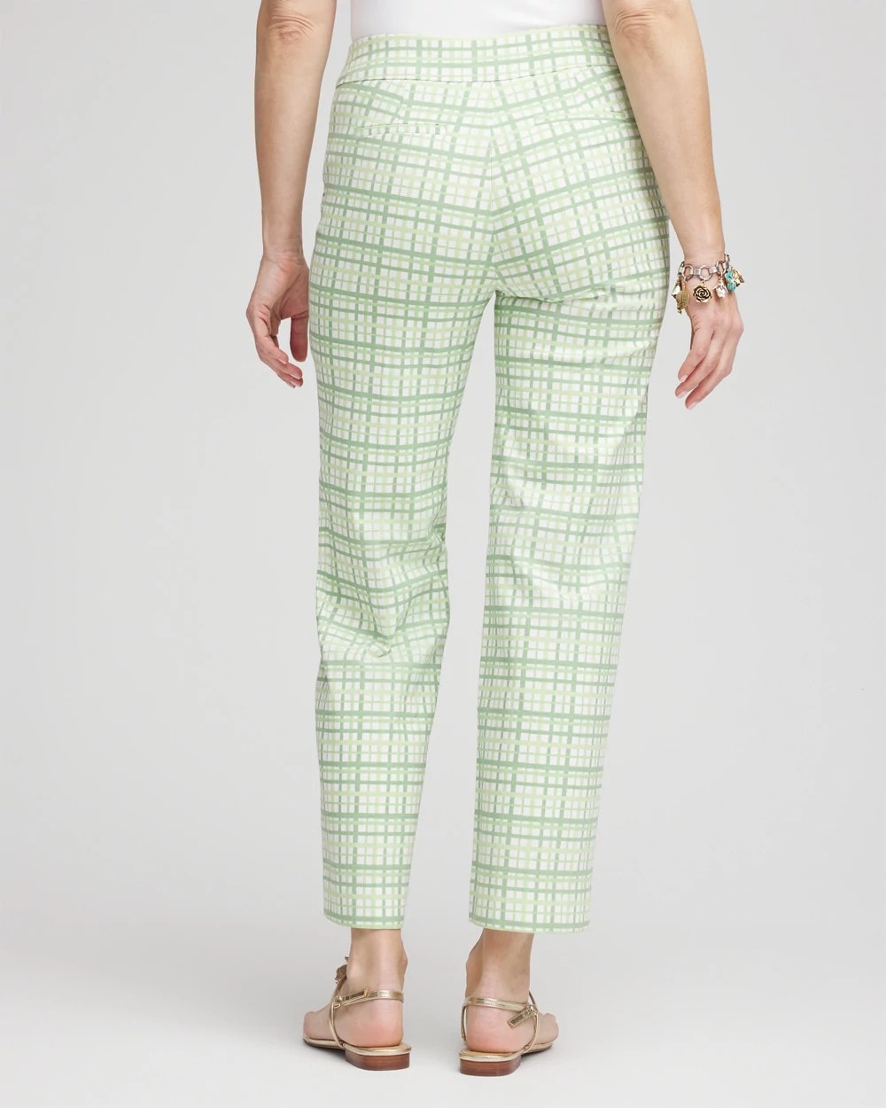 Chico's | Brigitte™ Wide Leg Plaid Cropped Pants/ Moroccan Mint
