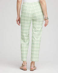 Chico's | Brigitte™ Wide Leg Plaid Cropped Pants/ Moroccan Mint
