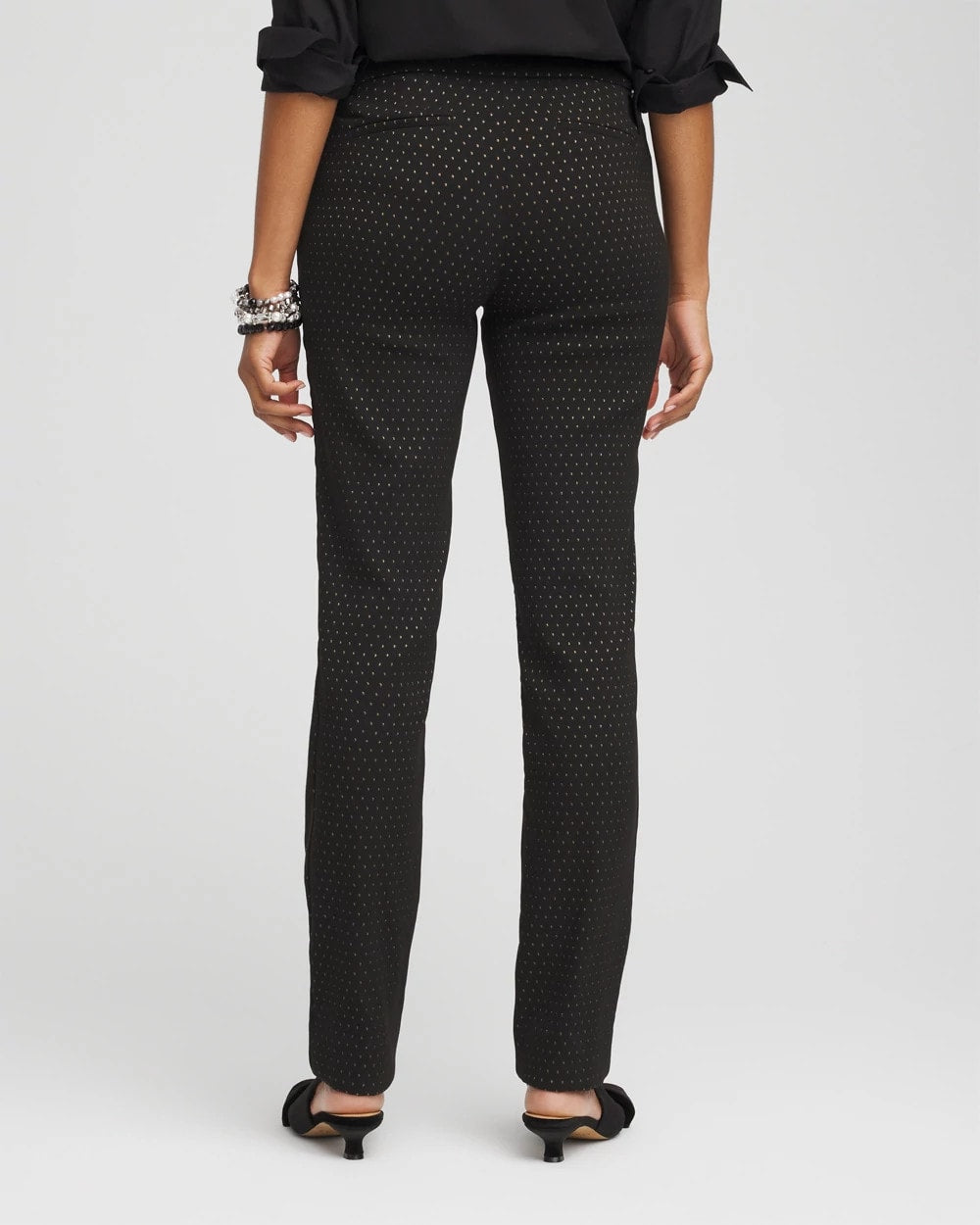 Chico's | Brigitte™ Slim Full-Length Jacquard Pants/ Black