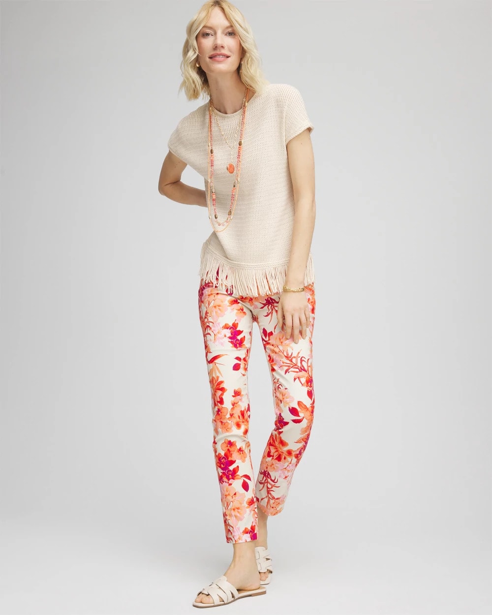Chico's | Brigitte™ Slub Ankle Pants/ Sunset Peach
