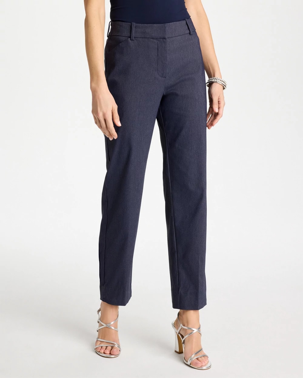Chico's | Emme Fly Front Straight Ankle Pants/ Indigo