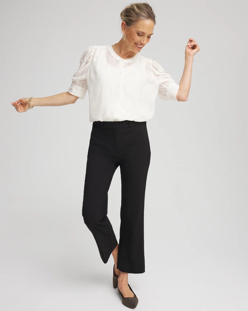 Chico's | Emme Cropped Flared Pants/ Black