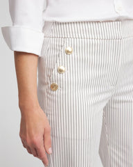 Chico's | Emme Striped Sailor Straight Crops/ Ecru