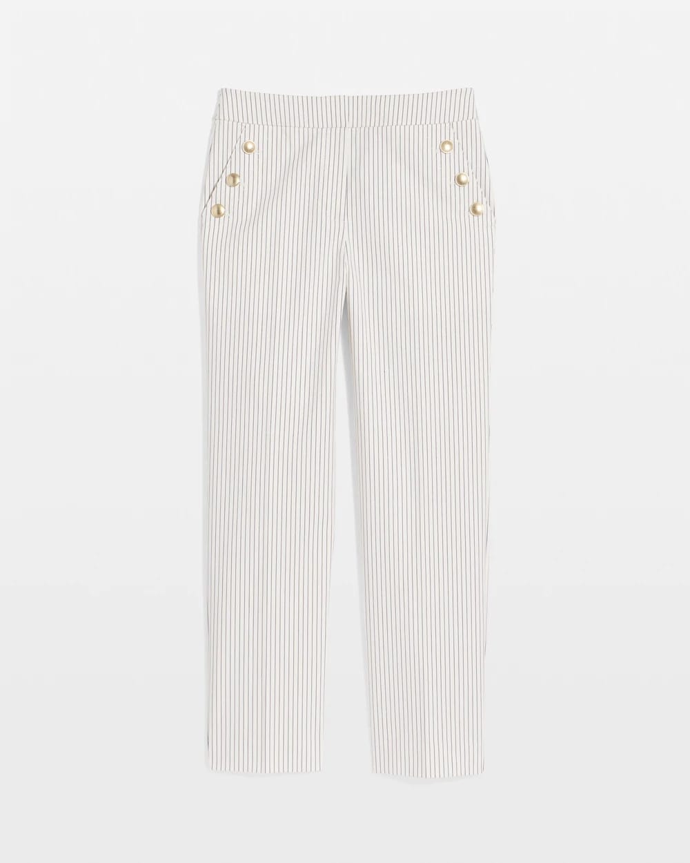 Chico's | Emme Striped Sailor Straight Crops/ Ecru