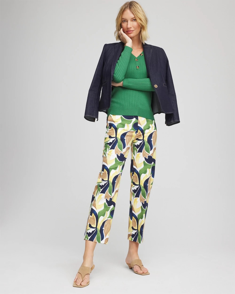 Chico's | Emme Straight Mod Cropped Pants/ Alabaster